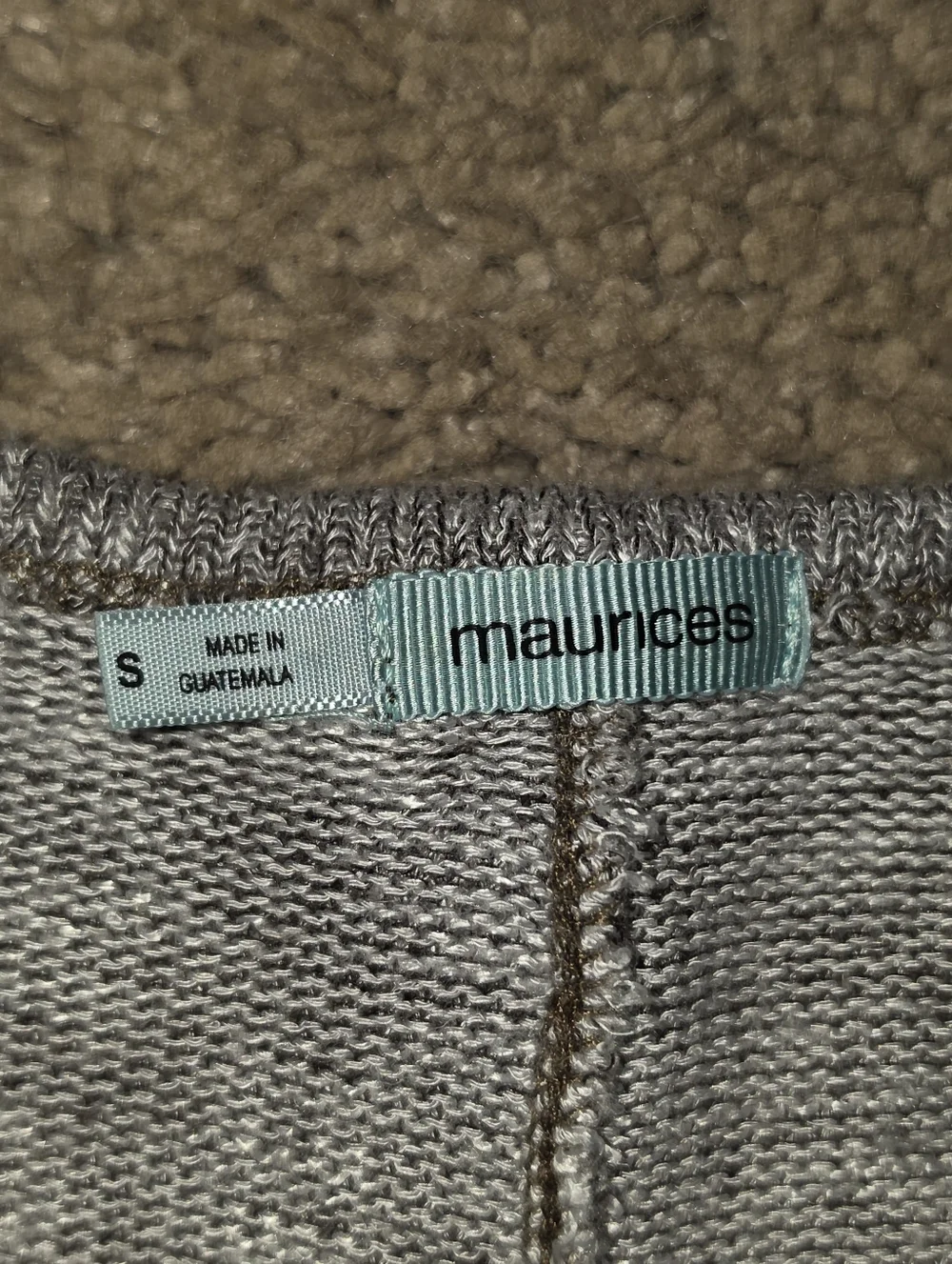 Gray Knit Maurices Small No Long Sleeve Top with Embellished V-Neck - Picture 2 of 5